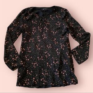 Style & Co. Black and Pink Floral Blouse